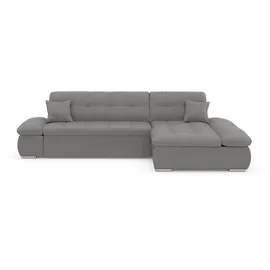 DOMO collection Ecksofa »Moric, L-Form, XXL-Sofa - Breite 300cm, viel Platz, auch in Cord« wahlweise mit Bettfunktion und Armteilverstellung, dunkelgrau, grau