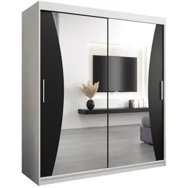 abiks möbel Schwebetürenschrank MONACO 180 x 200 x 62 cm Schwarz/Weiß