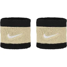 Nike Swoosh Schweißbänder Sport Tennis Fitness Running Handgelenkbänder, Black/Team Gold/White,