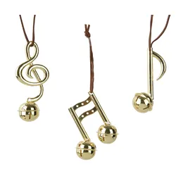 Hänger Noten - gold, Legierung, L4.5-W4.5-H10cm