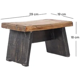 DESIGN DELIGHTS Hocker Altholz 29 x 18 x 19 cm Schwarz
