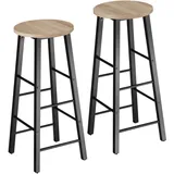 Tectake Barhocker 2er Set 31 x 72,5 x 31 cm Eiche