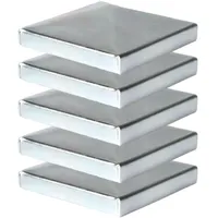 ATTAS Pfostenkappen 10x10 cm (5 Stück) – Verzinkt – Abdeckkappen aus Metall für Holzpfosten & Metallpfosten – 100x100 mm Stahl Kappe in Pyramidenform – Zaunpfosten Schutzkappe