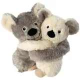 Habibi Plush Premium Wärmekissen/Stofftier f. Kinder+Erwachsene – 1960 Hugys Koala Papa (grau) + Kind (creme), Kuschelfreunde 2er Set, herausnehmbare Hirsefüllung, zum Erwärmen i.d. Mikrowelle/Backofen