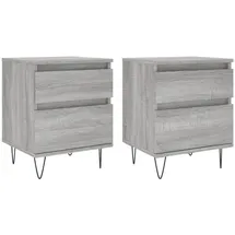 vidaXL Nachttische 2 Stk. Grau Sonoma 40x35x50 cm Holzwerkstoff