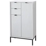 Stella Trading LUCERA Badezimmer Kommode in Weiß matt - Badezimmerschrank Bad Schrank mit viel Stauraum - 60 x 106 x 32 cm (B/H/T)