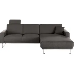 Ecksofa PLACES OF STYLE "Apiro L-Form", grau (dunkelgrau), B:278cm H:87cm T:171cm, Sofas