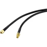 SpeaKa Professional Antennen Verlängerungskabel [1x RP-SMA-Stecker - 1x RP-SMA-Buchse] 1.00 m Schwarz