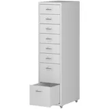 [en.casa] Rollcontainer Kökar mit 8 Schubladen 109x28x41 cm Weiß