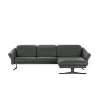 himolla Ecksofa Leder 1059 ¦ grau ¦ Maße (cm): B: 284 H: 83 T: 179.0