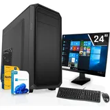 SYSTEMTREFF Office / Home Komplett-System - Intel Core i3 14100 - Intel UHD 730 - 16GB DDR5 - 512GB M.2 NVMe + - 24 Zoll Monitor - Desktop PC