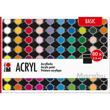 Marabu BASIC Acrylfarben farbsortiert 80 x 3,5 ml