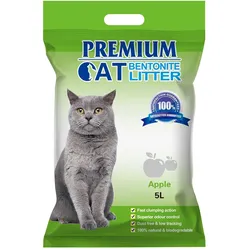 Premium-Katzenklumpstreu aus Bentonit - Apfel für Katzen 5L