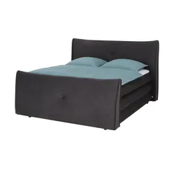 smart Boxspringbett mit Stauraum  Luxus , grau , Maße (cm): B: 214 H: 131