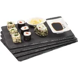 LAUBLUST 4er Set Schieferplatten für Besondere Anlässe - Servierplatten & Platzset aus Naturschiefer | M - 24x15cm
