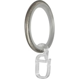 GARESA Gardinenring »Ring mit Haken«, (20 St.), für Durchmesser bis 20mm, einfache Montage, silberfarben