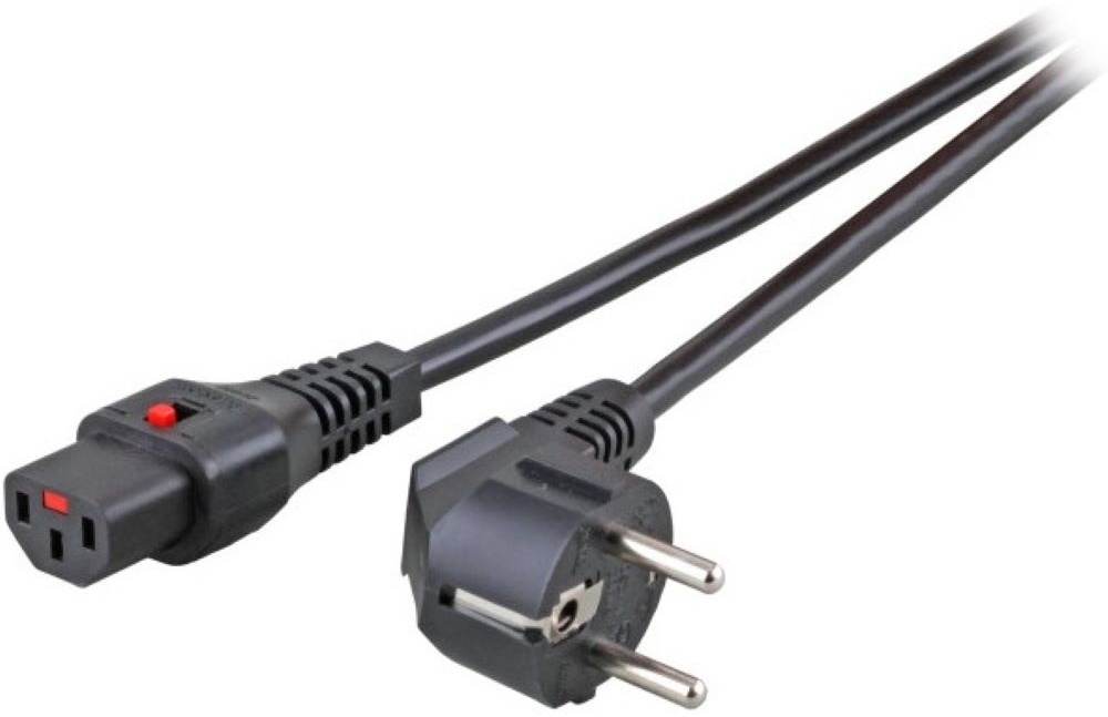 EFB Elektronik Netzkabel IEC Lock 10A EU Schuko-C13 - Stromkabel - schwarz