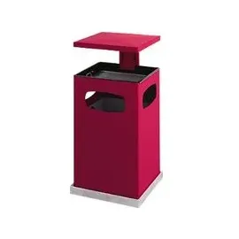 kaiserkraft Ascher-Papierkorb mit Dach, 80 Liter, rot