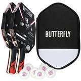 Butterfly Dimitrij Ovtcharov Black Tischtennisschläger + Hülle + 6x TT Bälle EINHEITSGRÖSSE