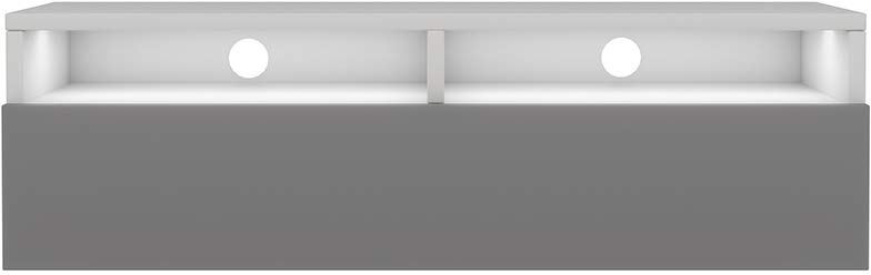 Selsey REDNAW - TV-Schrank / TV-Board stehend / hängend, 100 cm breit (Weiß Matt / Grau Hochglanz mit LED)