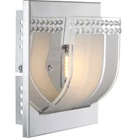 GLOBO Wandlampe chrom Glas LED Wandleuchte Flurleuchte Treppenhauslampe Wohnzimmerlampe,