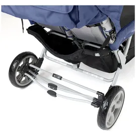 GAGGLE Jamboree 6-Sitzer-Kinderwagen für mehrere Kinder mit UV-blockierenden Verdecken, verstellbaren Sitzen, 5-Punkt-Sicherheitsgurt, kompakt zusammenklappbar, Parks und Reisen, Blau