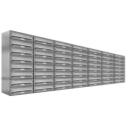 AL Briefkastensysteme 56 Fächer Premium Edelstahl Wand Briefkasten Anlage für Post A4, modern, robust und wetterfest, Artikelnummer: 132V56EA7