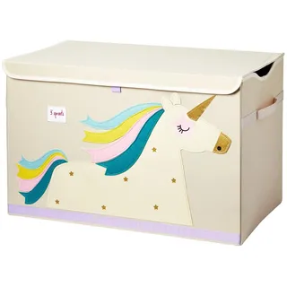 3 Sprouts Spielzeugkiste mit Deckel – Aufbewahrungsbox für Kinderzimmer, Spielzeugbox für Kinder, Spielzeug Kiste - Einhorn