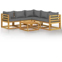 vidaXL 6-tlg Garten-Lounge-Set mit Auflagen Massivholz Akazie