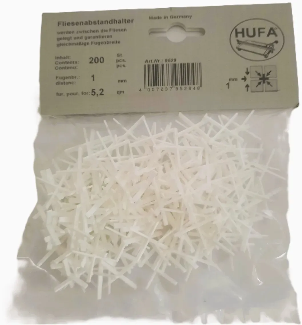 Hufa Kunststoff Fliesenkreuze weiß 1mm 200 Stück