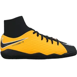 NIKE Kinder Fußballschuhe Halle und Hartplatz, Schwarz/Orange/Weiß, 35