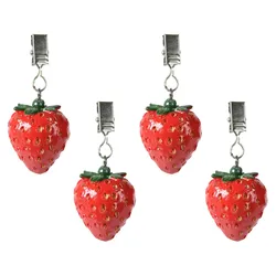Decoris 4 Tischdeckenbeschwerer Erdbeere 16x5x4cm Keramik Tischdeckengewichte Gewichte zum Beschweren Tischdecken Beschwerer Tischtuchhalter Tischtuchgewichte
