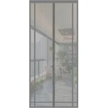 Sekey Fliegengitter Balkontür zuschneidbar – Magnet & selbstklebend, ohne Bohren | Insektenschutzvorhang für Balkon-, Terrassen- und Zimmertüren, 160x230 cm, Grau