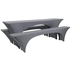Beautissu Edles Stretchhussen Set 3tlg. Victoria Anthrazit