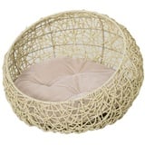 PawHut Katzenbett mit Kissen beige 56 x 35 cm