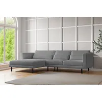 Fun Möbel Ecksofa Designersofa AGADA in Stoff Poso Grau
