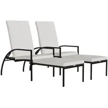 furnicato Sonnenliegen 60 x 102 x 195 cm Braun