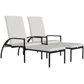 furnicato Sonnenliegen 60 x 102 x 195 cm Braun