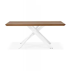 Esstisch aus Massivem Walnussholz mit X-förmigem Metallgestell  Designer Tisch im Industriestil  Elegantes Möbelstück  Kadima Design