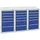 stumpf metall Stumpf Schubladenschrank Serie STS 410, 18 Schubladen enzianblau (12x100, 6x200mm)