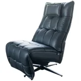 KAWOLA Relaxsessel MIKO Leder 75 x 115 x 75 cm schwarz drehbar mit Kopfteil