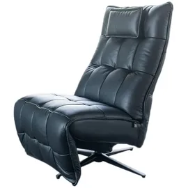 KAWOLA Relaxsessel MIKO Leder 75 x 115 x 75 cm schwarz drehbar mit Kopfteil