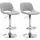 CLP Barhocker Camden 2er Set höhenverstellbar drehbar 40 x 40 x 80 cm Hellgrau