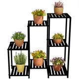 Relaxdays Blumenregal aus Metall Schwarz