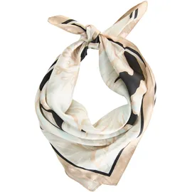 LAURA SCOTT Nickituch LAURA SCOTT, Damen, schwarz (creme, schwarz), Web, Polyester, bedruckt, geblümt, gemustert, Modetücher, mit großem Milfleur Muster