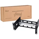 GeeekPi DIN-Schienen-Montagehalterung (2U, 10 Zoll), tiefenverstellbar – kompatibel mit DeskPi RackMate T1/T0/T2/T0 Plus/T1 Plus/TL1, 10-Zoll-Servergehäusen und 35-mm Industrienetzwerkgeräten