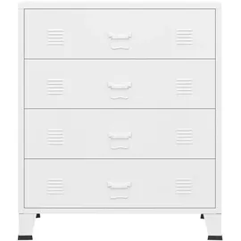 vidaXL Kommode mit Schubladen Weiß 78x40x93 cm Metall