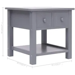 vidaXL Beistelltisch 40x40x40 cm Paulownia Holz : Farbe - Grau