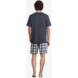 SCHIESSER Pyjama Night & Home Grau kariert / Blau 56