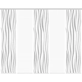 VISION S Schiebegardine VISION S "WELLO 5er SET" Gr. 1, grau, B:60cm H:260cm, Polyester, Gardinen, Bambus-Optik, Digital bedruckt